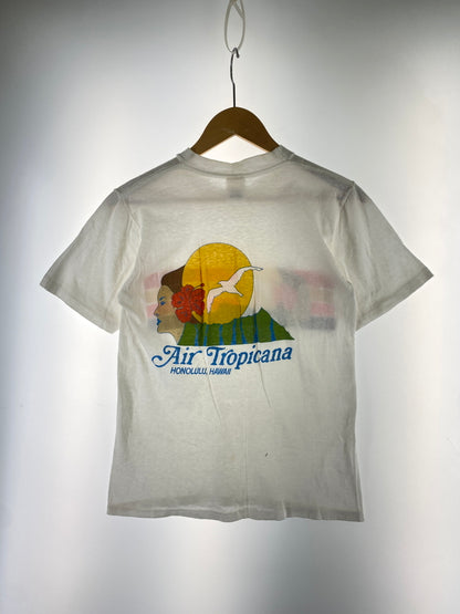 【中古品】【メンズ】 SUNSTROKES サンストローク 70-80S AIT TROPICANA TEE トロピカーナ Tシャツ トップス 146-260619-jt-09-min サイズ：S カラー：ホワイト 万代Net店