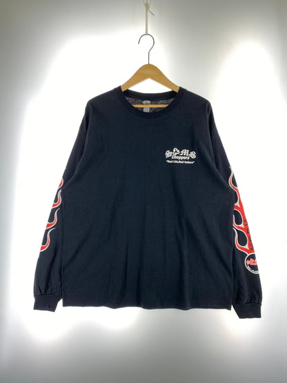 【中古品】【メンズ】 SAMS CHOPPERS SFFS サムズチョッパーズ FLAME LS TEE フレーム 長袖Tシャツ トップス 142-260619-jt-03-min サイズ：XL カラー：ブラック 万代Net店