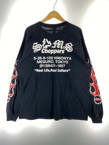 【中古品】【メンズ】 SAMS CHOPPERS SFFS サムズチョッパーズ FLAME LS TEE フレーム 長袖Tシャツ トップス 142-260619-jt-03-min サイズ：XL カラー：ブラック 万代Net店