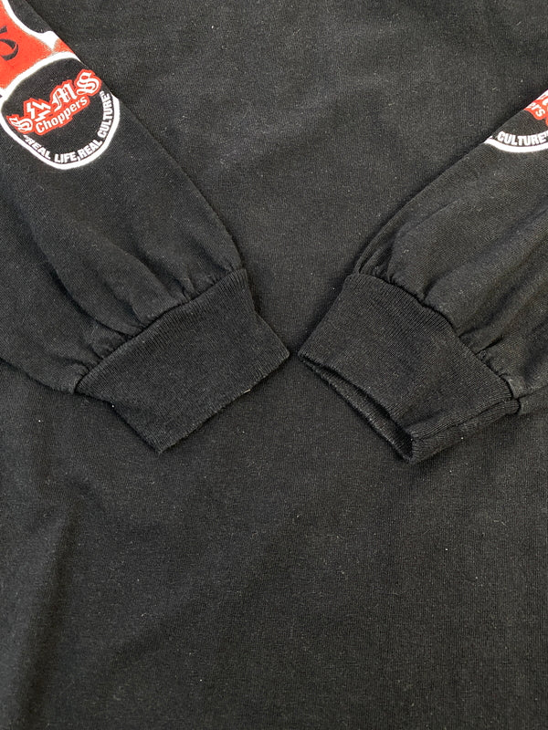 【中古品】【メンズ】 SAMS CHOPPERS SFFS サムズチョッパーズ FLAME LS TEE フレーム 長袖Tシャツ トップス 142-260619-jt-03-min サイズ：XL カラー：ブラック 万代Net店