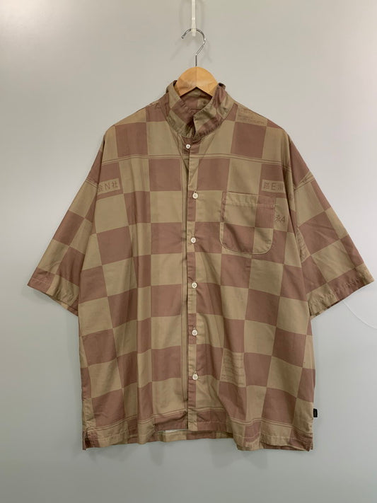 【中古品】【メンズ】 EVISEN SKATEBOARDS エビセン スケートボード BOX S/S SHIRT ボックス ショートスリーブシャツ 半袖シャツ トップス 142-260623-yn-43-min サイズ：XL カラー：ベージュブラウン系 万代Net店