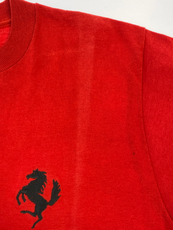 【中古品】【メンズ】 FERRARI フェラーリ 90S COMPANY LOGO TEE 半袖Tシャツ ショートスリーブ ヴィンテージ 146-260718-AS-38-min サイズ：M カラー：レッド 万代Net店
