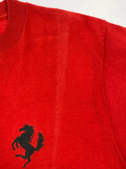 【中古品】【メンズ】 FERRARI フェラーリ 90S COMPANY LOGO TEE 半袖Tシャツ ショートスリーブ ヴィンテージ 146-260718-AS-38-min サイズ：M カラー：レッド 万代Net店