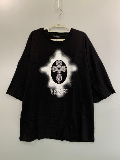 【中古美品】【レディース】 REFLEM レフレム S/S TEE RF22-A10 ショートスリーブTシャツ 半袖Tシャツ トップス 170-260623-yn-32-min サイズ：Free カラー：ブラック 万代Net店