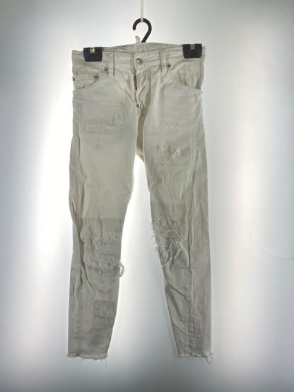【現状渡し品】【メンズ】 DSQUARED2 ディースクエアード S71LB1054 STN833 WHITE BULL DENIM PANTS ホワイト ブル デニムパンツ ボトムス 152-260619-jt-20-min サイズ：42 カラー：ホワイト 万代Net店
