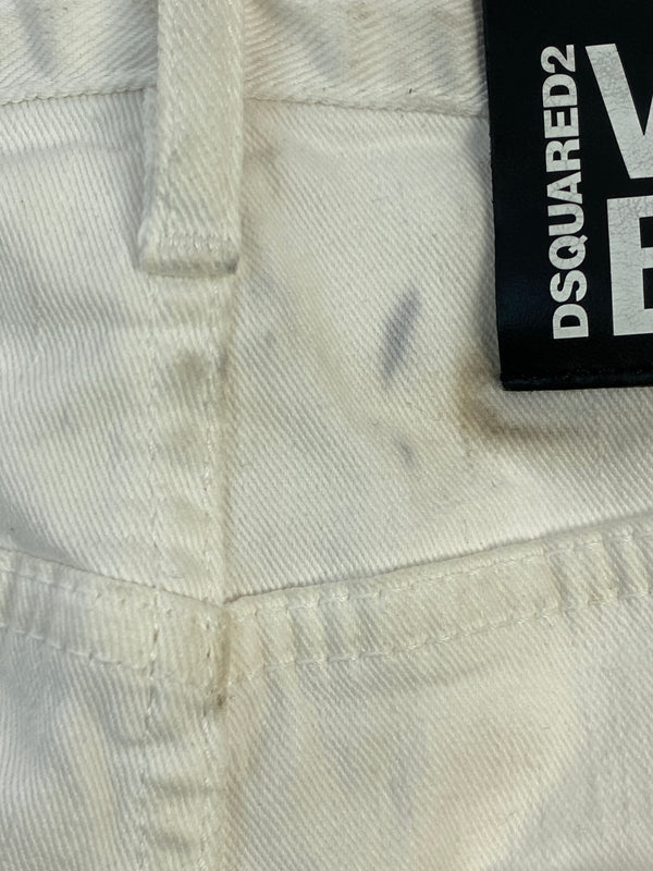 【現状渡し品】【メンズ】 DSQUARED2 ディースクエアード S71LB1054 STN833 WHITE BULL DENIM PANTS ホワイト ブル デニムパンツ ボトムス 152-260619-jt-20-min サイズ：42 カラー：ホワイト 万代Net店