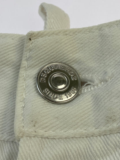 【現状渡し品】【メンズ】 DSQUARED2 ディースクエアード S71LB1054 STN833 WHITE BULL DENIM PANTS ホワイト ブル デニムパンツ ボトムス 152-260619-jt-20-min サイズ：42 カラー：ホワイト 万代Net店