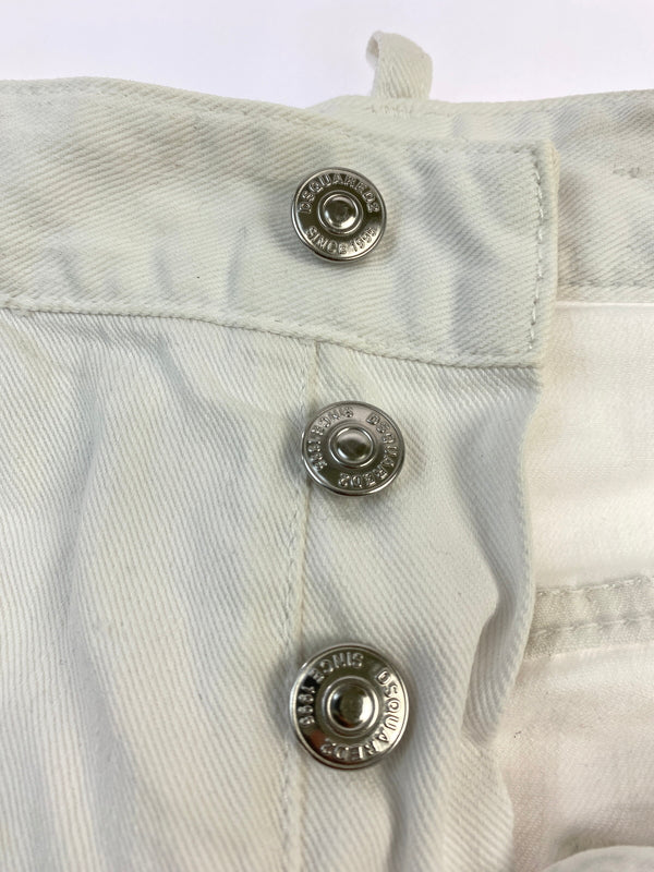 【現状渡し品】【メンズ】 DSQUARED2 ディースクエアード S71LB1054 STN833 WHITE BULL DENIM PANTS ホワイト ブル デニムパンツ ボトムス 152-260619-jt-20-min サイズ：42 カラー：ホワイト 万代Net店