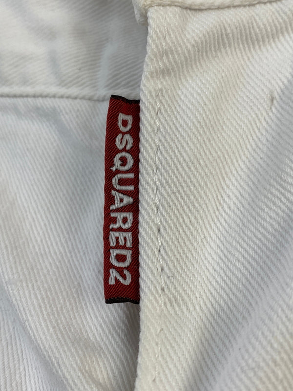 【現状渡し品】【メンズ】 DSQUARED2 ディースクエアード S71LB1054 STN833 WHITE BULL DENIM PANTS ホワイト ブル デニムパンツ ボトムス 152-260619-jt-20-min サイズ：42 カラー：ホワイト 万代Net店