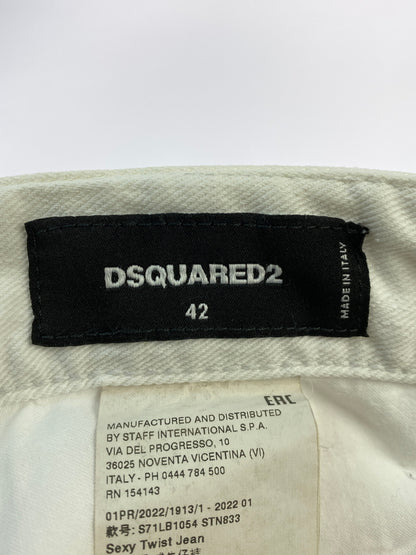 【現状渡し品】【メンズ】 DSQUARED2 ディースクエアード S71LB1054 STN833 WHITE BULL DENIM PANTS ホワイト ブル デニムパンツ ボトムス 152-260619-jt-20-min サイズ：42 カラー：ホワイト 万代Net店