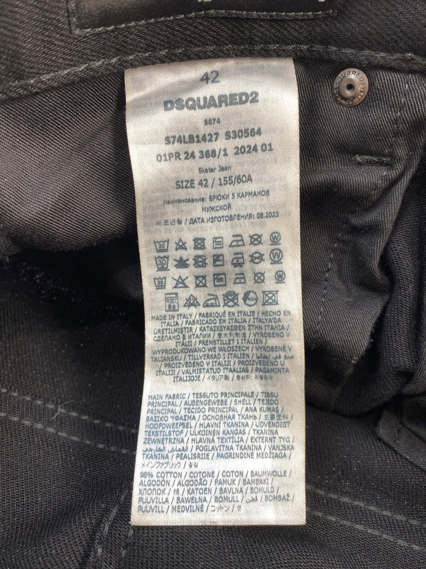 【中古品】【メンズ】 DSQUARED2 ディースクエアード S74LB1427 S30564 BLACK BULL DENIM PANTS ブラック ブル デニムパンツ ボトムス 152-260619-jt-17-min サイズ：42 カラー：ブラック 万代Net店