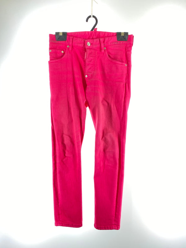 【中古品】【メンズ】 DSQUARED2 ディースクエアード S74LB1137 S30733 FUCHSIA BULL DENIM PANTS フクシア ブル デニムパンツ ボトムス 152-260619-jt-19-min サイズ：42 カラー：フクシアピンク 万代Net店