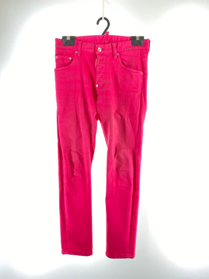 【中古品】【メンズ】 DSQUARED2 ディースクエアード S74LB1137 S30733 FUCHSIA BULL DENIM PANTS フクシア ブル デニムパンツ ボトムス 152-260619-jt-19-min サイズ：42 カラー：フクシアピンク 万代Net店