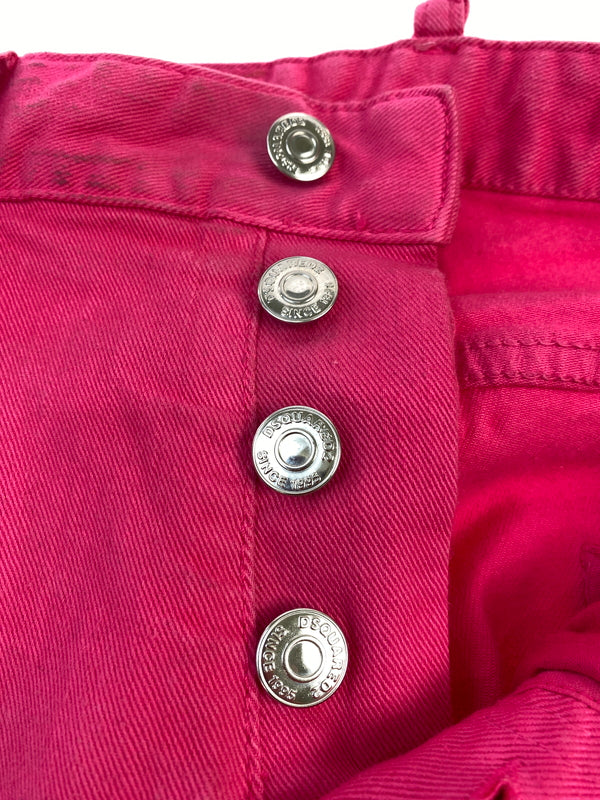 【中古品】【メンズ】 DSQUARED2 ディースクエアード S74LB1137 S30733 FUCHSIA BULL DENIM PANTS フクシア ブル デニムパンツ ボトムス 152-260619-jt-19-min サイズ：42 カラー：フクシアピンク 万代Net店