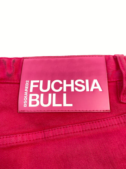 【中古品】【メンズ】 DSQUARED2 ディースクエアード S74LB1137 S30733 FUCHSIA BULL DENIM PANTS フクシア ブル デニムパンツ ボトムス 152-260619-jt-19-min サイズ：42 カラー：フクシアピンク 万代Net店