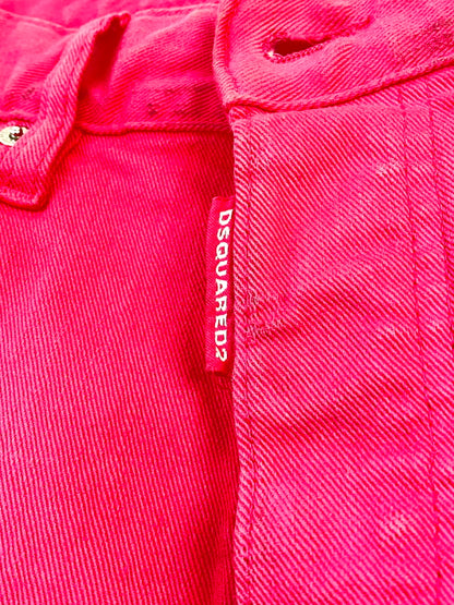 【中古品】【メンズ】 DSQUARED2 ディースクエアード S74LB1137 S30733 FUCHSIA BULL DENIM PANTS フクシア ブル デニムパンツ ボトムス 152-260619-jt-19-min サイズ：42 カラー：フクシアピンク 万代Net店