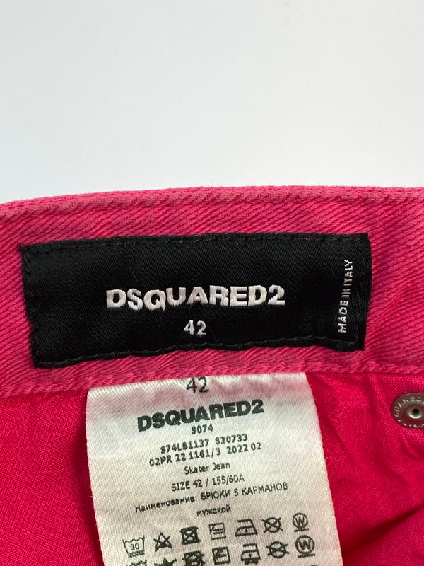 【中古品】【メンズ】 DSQUARED2 ディースクエアード S74LB1137 S30733 FUCHSIA BULL DENIM PANTS フクシア ブル デニムパンツ ボトムス 152-260619-jt-19-min サイズ：42 カラー：フクシアピンク 万代Net店