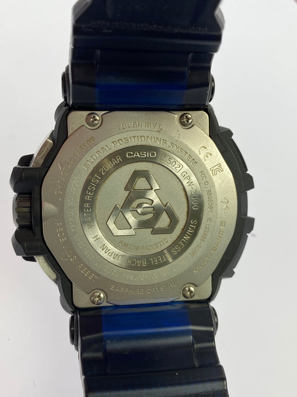 【中古品】【メンズ】 Ｇ-SHOCK ジーショック GRAVITY MASTER SOLAR WATCH GPW-2000 グラビティ マスター ソーラー ウォッチ メンズ 腕時計 196-260621-em-15-min カラー：ブラック/ブルー 万代Net店