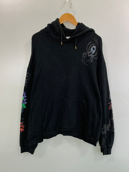 【中古品】【メンズ】 FLAGSTUFF フラグスタフ TATTOO HOODIE 18SS-FS-20 タトゥーフーディー パーカー トップス 140-260623-yn-46-min サイズ：L カラー：ブラック 万代Net店