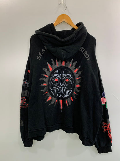 【中古品】【メンズ】 FLAGSTUFF フラグスタフ TATTOO HOODIE 18SS-FS-20 タトゥーフーディー パーカー トップス 140-260623-yn-46-min サイズ：L カラー：ブラック 万代Net店