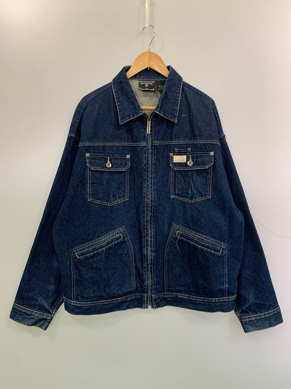 【中古品】【メンズ】 ROCAWEAR ロカウェア ZIP UP DENIM JACKET ジップアップ デニム ジャケット メンズ アウター Gジャン 142-260625-hu-21-min サイズ：XL カラー：インディゴ 万代Net店