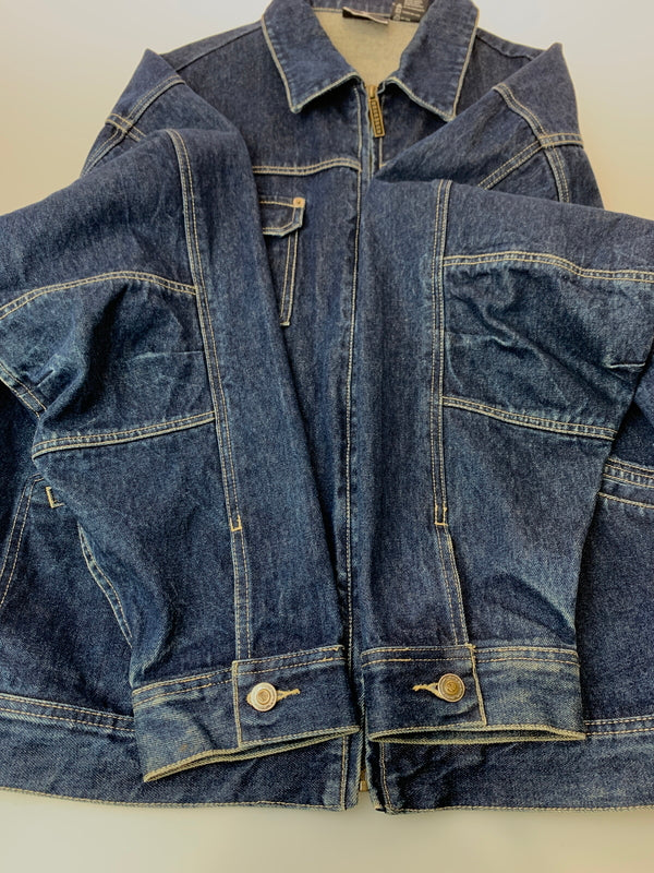 【中古品】【メンズ】 ROCAWEAR ロカウェア ZIP UP DENIM JACKET ジップアップ デニム ジャケット メンズ アウター Gジャン 142-260625-hu-21-min サイズ：XL カラー：インディゴ 万代Net店