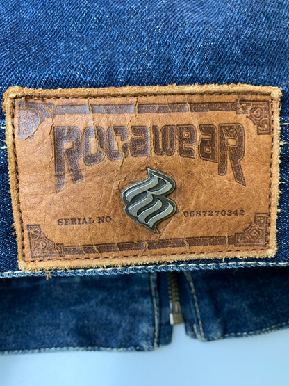 【中古品】【メンズ】 ROCAWEAR ロカウェア ZIP UP DENIM JACKET ジップアップ デニム ジャケット メンズ アウター Gジャン 142-260625-hu-21-min サイズ：XL カラー：インディゴ 万代Net店
