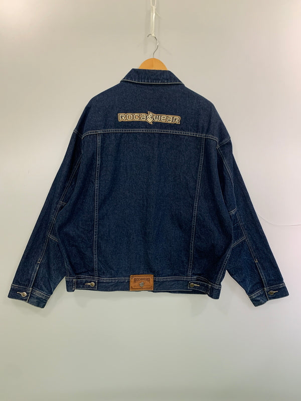 【中古品】【メンズ】 ROCAWEAR ロカウェア ZIP UP DENIM JACKET ジップアップ デニム ジャケット メンズ アウター Gジャン 142-260625-hu-21-min サイズ：XL カラー：インディゴ 万代Net店