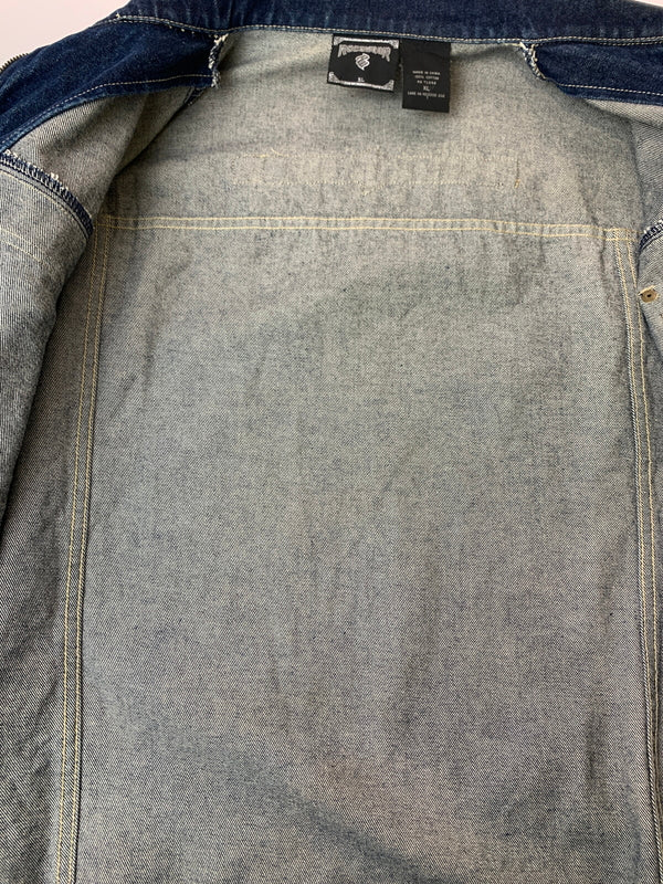 【中古品】【メンズ】 ROCAWEAR ロカウェア ZIP UP DENIM JACKET ジップアップ デニム ジャケット メンズ アウター Gジャン 142-260625-hu-21-min サイズ：XL カラー：インディゴ 万代Net店
