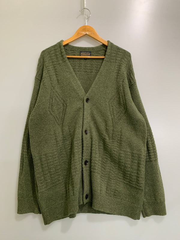 【中古品】【メンズ】 PENDLETON ペンドルトン LS WOOL CARDIGAN ロングスリーブ ウールカーディガン メンズ ニット セーター 144-260621-hu-30-min サイズ：L カラー：グリーンカーキ 万代Net店