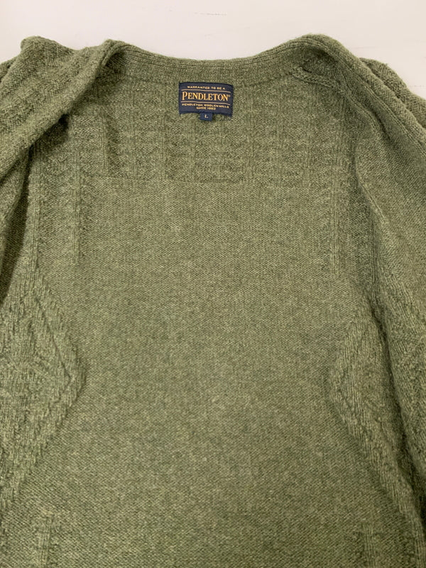【中古品】【メンズ】 PENDLETON ペンドルトン LS WOOL CARDIGAN ロングスリーブ ウールカーディガン メンズ ニット セーター 144-260621-hu-30-min サイズ：L カラー：グリーンカーキ 万代Net店