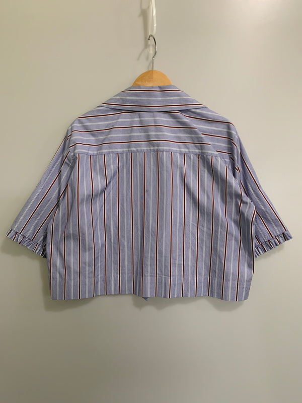 【中古品】【レディース】 VIVIENNE WESTWOOD RED LABEL ヴィヴィアン ウエストウッド レッドレーベル LOVE BLOUSE ラブ ブラウス 17-13-421002 20SS 169-260621-hu-11-min サイズ：00 カラー：ブルー系（ストライプ） 万代Net店