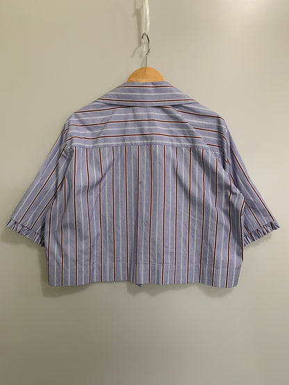 【中古品】【レディース】 VIVIENNE WESTWOOD RED LABEL ヴィヴィアン ウエストウッド レッドレーベル LOVE BLOUSE ラブ ブラウス 17-13-421002 20SS 169-260621-hu-11-min サイズ：00 カラー：ブルー系（ストライプ） 万代Net店