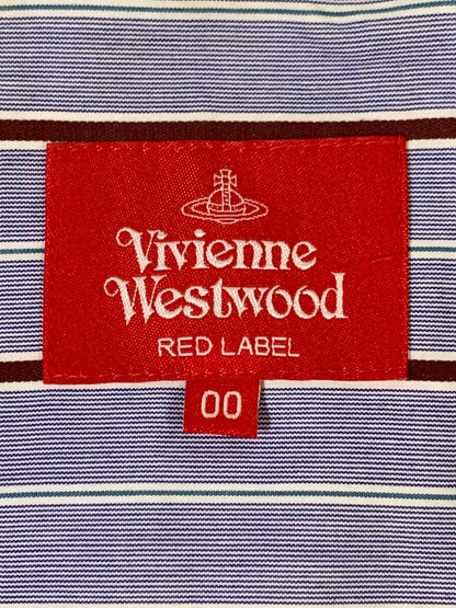【中古品】【レディース】 VIVIENNE WESTWOOD RED LABEL ヴィヴィアン ウエストウッド レッドレーベル LOVE BLOUSE ラブ ブラウス 17-13-421002 20SS 169-260621-hu-11-min サイズ：00 カラー：ブルー系（ストライプ） 万代Net店