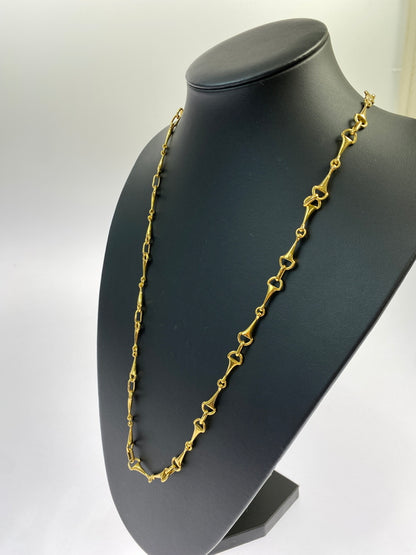 【中古品】【メンズ/レディース】 OLD CELINE オールド セリーヌ ビットロングネックレス ホースビット ロングチェーン 182-260621-em-10-min カラー：ゴールド 万代Net店