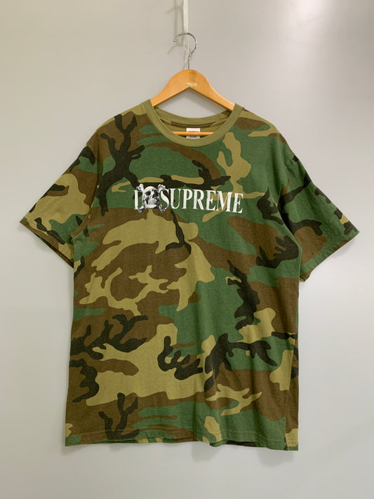 【中古品】【メンズ】 SUPREME シュプリーム SKULL CAMO TEE スカル カモ ティー メンズ 半袖 142-260621-hu-21-min サイズ：L カラー：グリーン系（カモ） 万代Net店