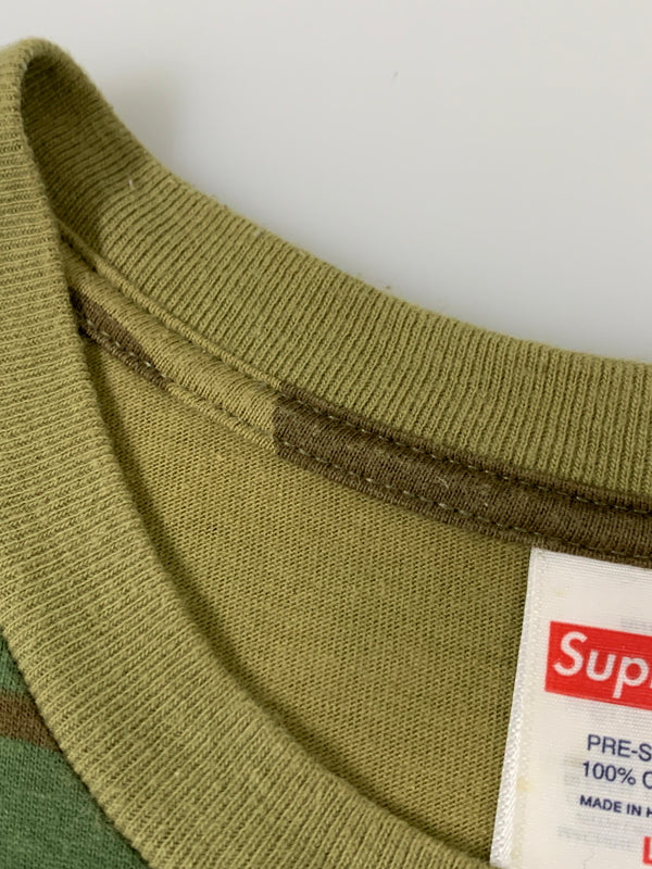 【中古品】【メンズ】 SUPREME シュプリーム SKULL CAMO TEE スカル カモ ティー メンズ 半袖 142-260621-hu-21-min サイズ：L カラー：グリーン系（カモ） 万代Net店