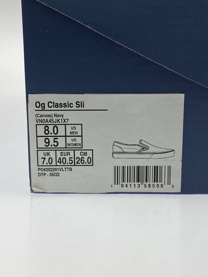 【中古品】【メンズ】 VANS バンズ OG CLASSIC SLIP-ON VN0A45JK1X7 オージー クラシック スリッポン メンズ スニーカー シューズ 靴 ヴァンズ 163-260621-em-08-min サイズ：26.0cm カラー：ネイビー 万代Net店