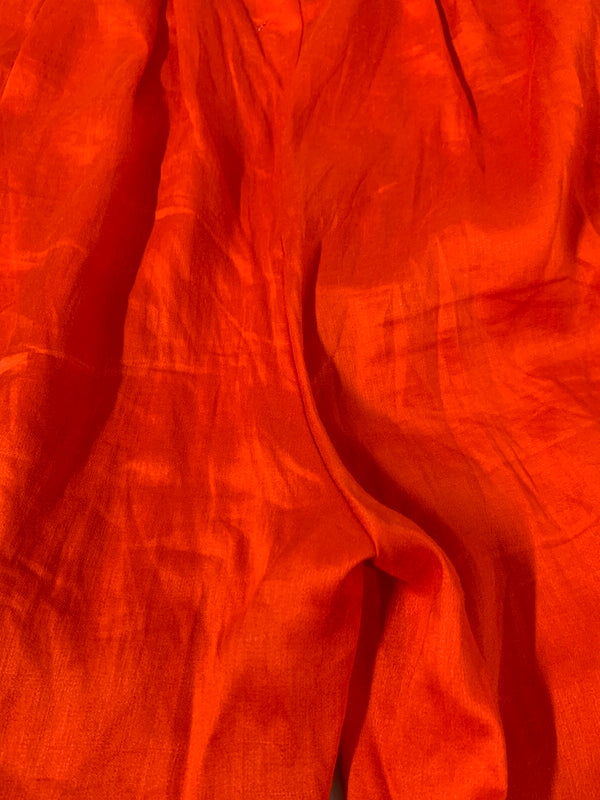 【中古品】【メンズ】 STOF ストフ TRIPLE TUCK LINEN PANTS トリプル タック リネン パンツ ボトムス メンズ ワイドパンツ 151-260621-hu-05-min サイズ：M カラー：レッド 万代Net店