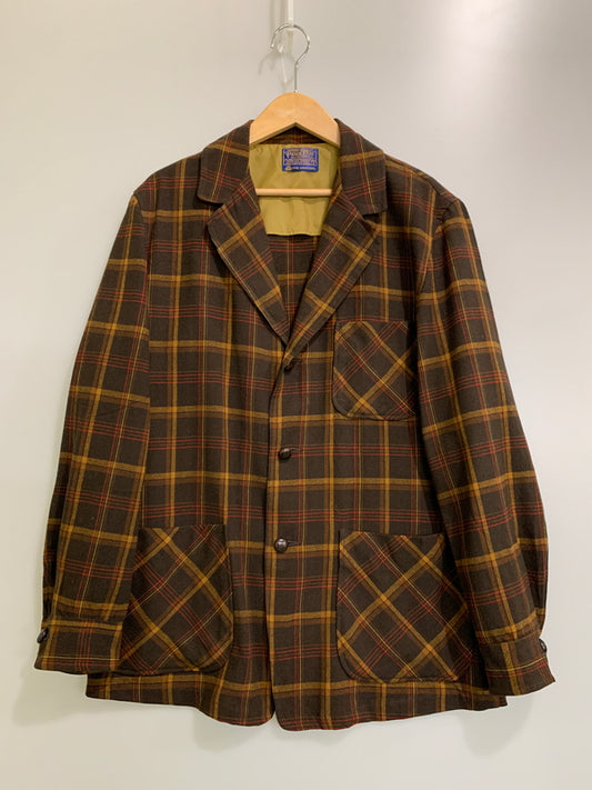 【中古品】【メンズ】 PENDLETON ペンドルトン 60S WOOL CHECK JACKET 60年代 ウール チェック ジャケット ヴィンテージ メンズ アウター 146-260621-hu-01-min サイズ：S カラー：ブラウン系（チェック柄） 万代Net店