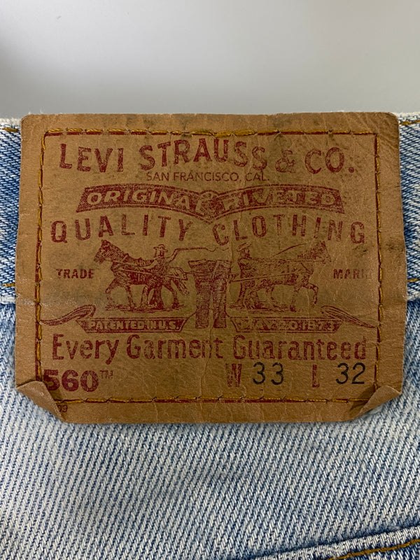 【現状渡し品】【メンズ】 LEVI'S リーバイス 560 DENIM PANTS USA製 デニムパンツ ボトムス 157-260623-yn-24-min サイズ：W33 L32 カラー：ライトインディゴ 万代Net店