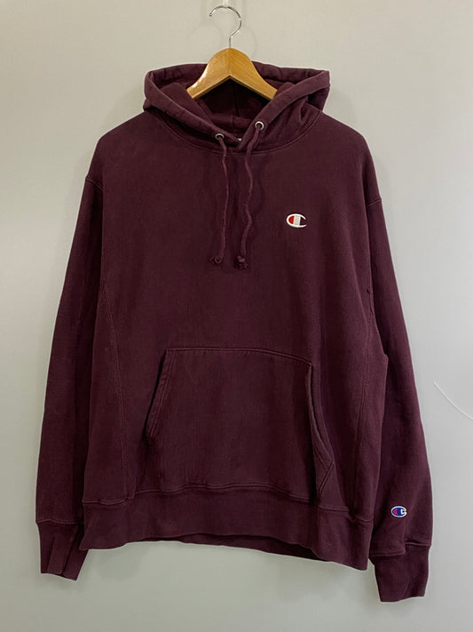 【中古品】【メンズ】 CHAMPION チャンピオン REVERSE WEAVE HOODIE リバースウィーブ フーディ スウェット パーカー 長袖 ロングスリーブ 148-260724-hu-14-min サイズ：L カラー：ボルドー系 万代Net店