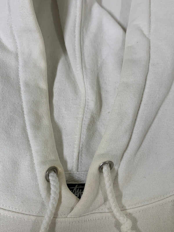 【現状渡し品】【メンズ】 STUSSY ステューシー SEROTONIN APPLIQUE HOODIE セロトニン アップリケ フーディ メンズ パーカー プルオーバー 142-260621-hu-31-min サイズ：XL カラー：ホワイト 万代Net店
