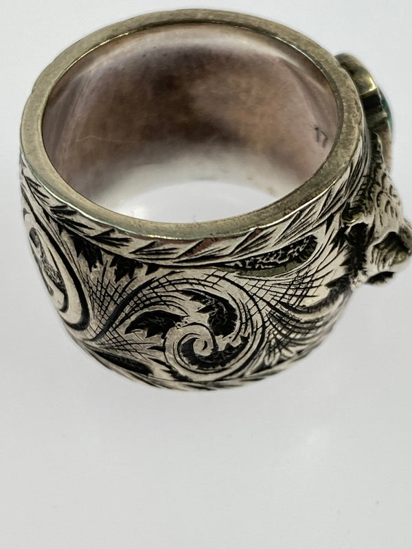 【中古品】【メンズ】 GUCCI グッチ ガーデンキャットリング 925 アクセサリー 指輪 リング 182-260624-hu-13-min サイズ：17 カラー：シルバー 万代Net店
