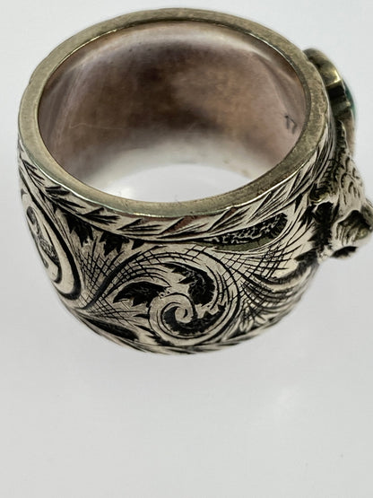 【中古品】【メンズ】 GUCCI グッチ ガーデンキャットリング 925 アクセサリー 指輪 リング 182-260624-hu-13-min サイズ：17 カラー：シルバー 万代Net店