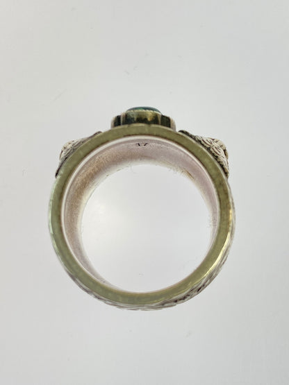 【中古品】【メンズ】 GUCCI グッチ ガーデンキャットリング 925 アクセサリー 指輪 リング 182-260624-hu-13-min サイズ：17 カラー：シルバー 万代Net店