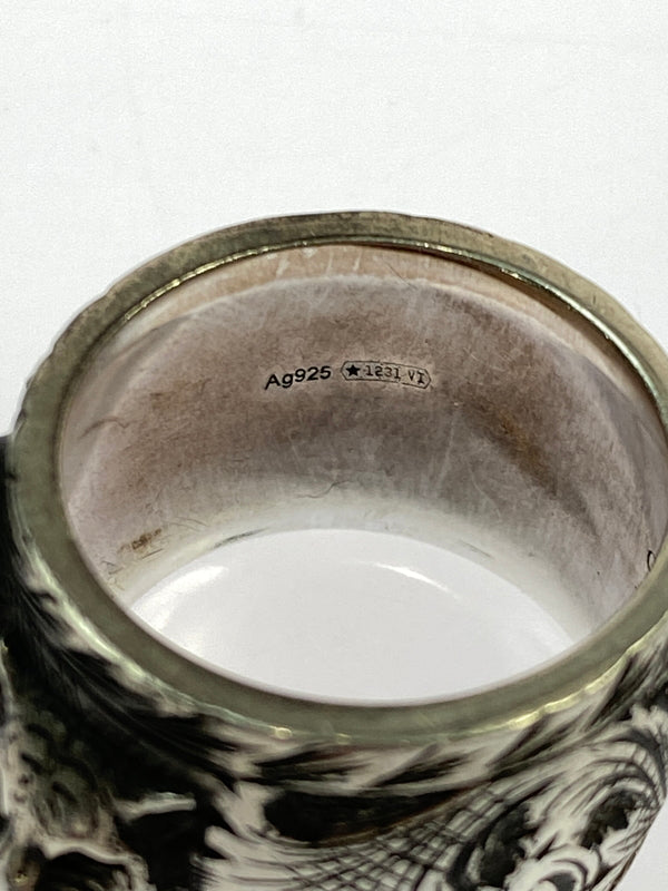 【中古品】【メンズ】 GUCCI グッチ ガーデンキャットリング 925 アクセサリー 指輪 リング 182-260624-hu-13-min サイズ：17 カラー：シルバー 万代Net店