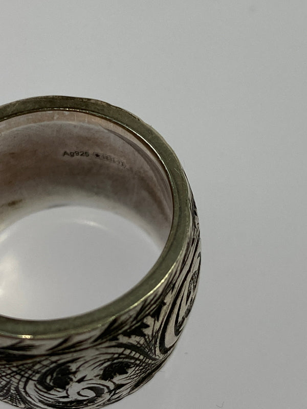 【中古品】【メンズ】 GUCCI グッチ ガーデンキャットリング 925 アクセサリー 指輪 リング 182-260624-hu-13-min サイズ：17 カラー：シルバー 万代Net店
