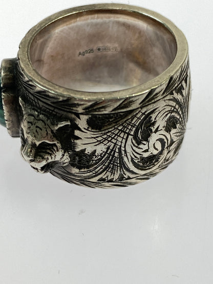【中古品】【メンズ】 GUCCI グッチ ガーデンキャットリング 925 アクセサリー 指輪 リング 182-260624-hu-13-min サイズ：17 カラー：シルバー 万代Net店