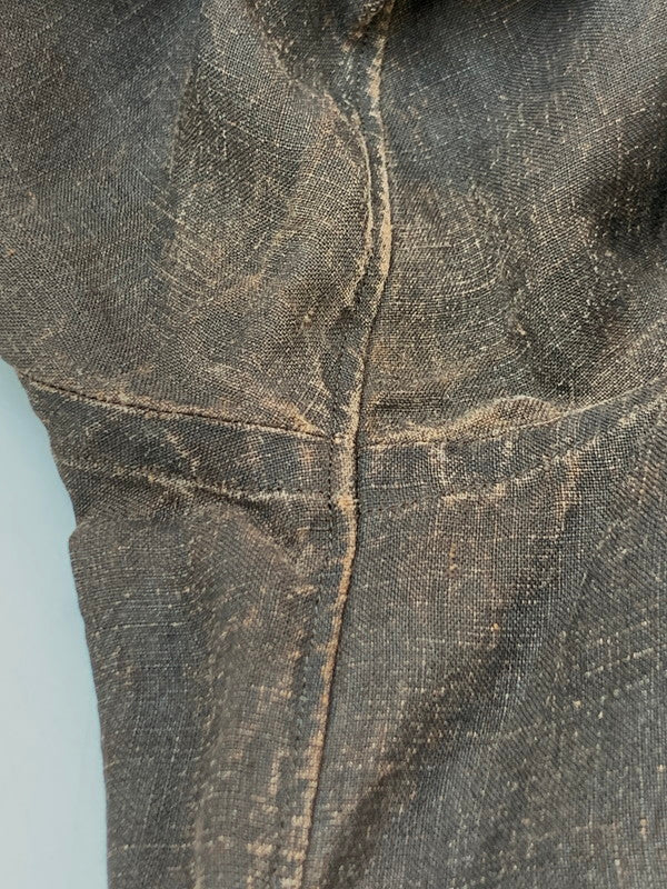 【中古品】【メンズ】 COLINA コリーナ MUDDYED LINEN GRANDPA SHIRTS 211SH09 マディッド リネン グランパ シャツ 長袖シャツ トップス 140-260623-yn-27-min サイズ：L カラー：ダークブラウン 万代Net店